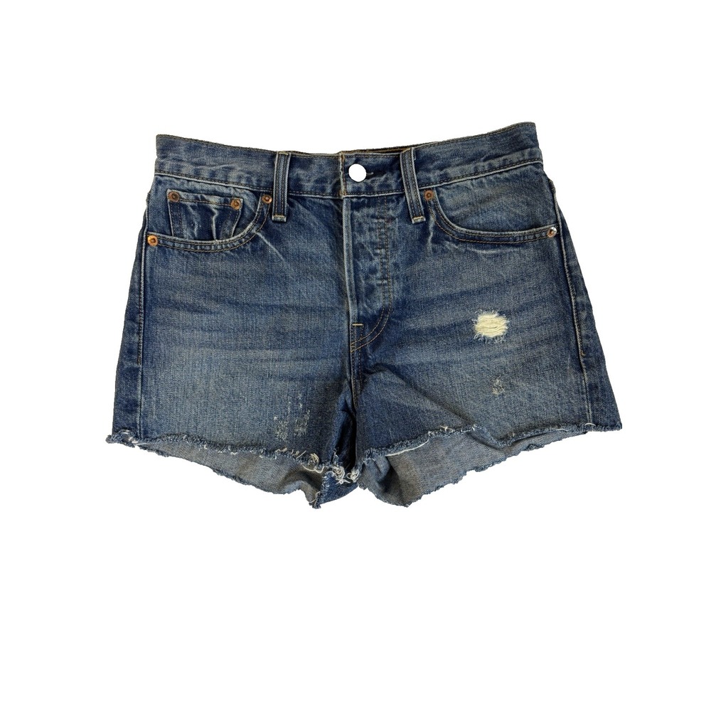 Levi's Women's 26 Button Fly Cut Off‎ Jean Shorts Distressed Classic Sexy Moto